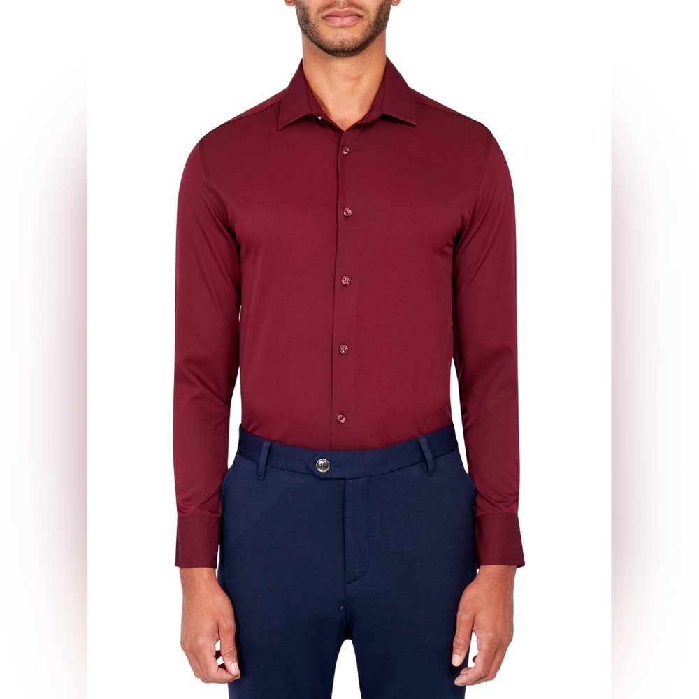 Brooklyn Brigade CABERNET SOLID CEREMONY DRESS SHIRT NWT